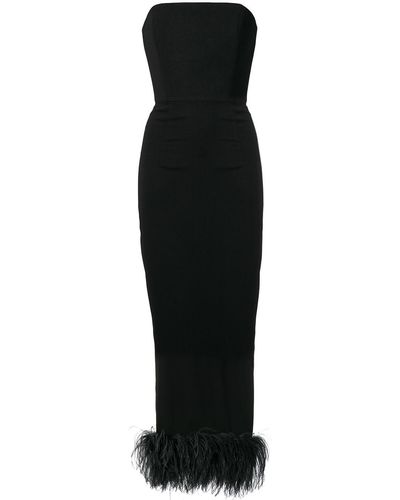 16Arlington Feather embellished strapless dress - Noir