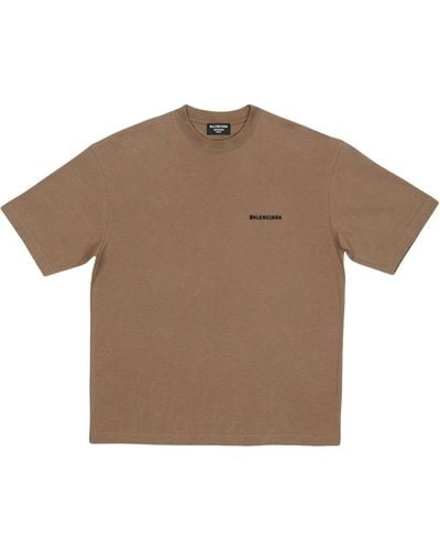 Balenciaga Camiseta con logo estampado - Marrón