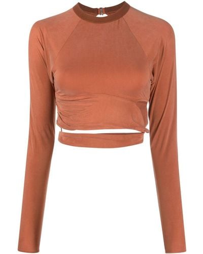 Jacquemus Top corto La T-shirt Espelho con inserti - Arancione