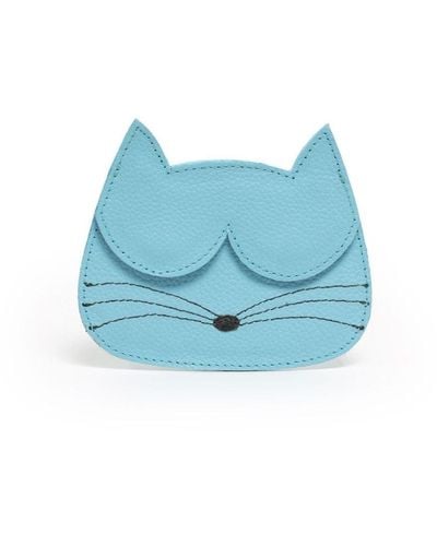 Sarah Chofakian Cat-shaped Leather Wallet - Blue
