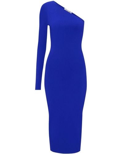 Victoria Beckham One-shoulder Midi Dress - Blue