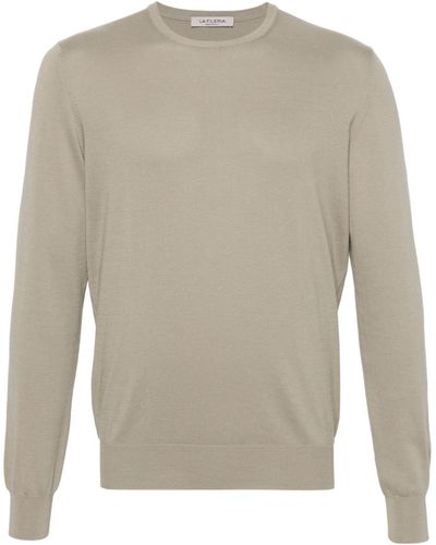 Fileria Crew-neck Cotton Sweater - Gray
