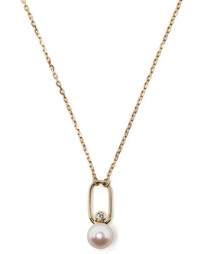 Ruifier 18kt Yellow Gold Astra Moonlight Pearl And Diamond Pendant Necklace - Metallic