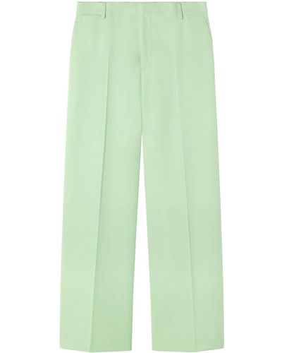 Versace Pantalon ample à logo appliqué - Vert