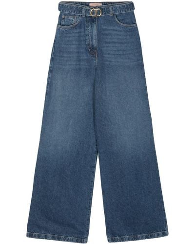 Twin Set Jeans Met Wijde Pijpen - Blauw