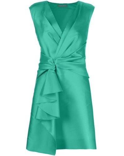 Alberta Ferretti Sleeveless Pinched-waist Dress - Green