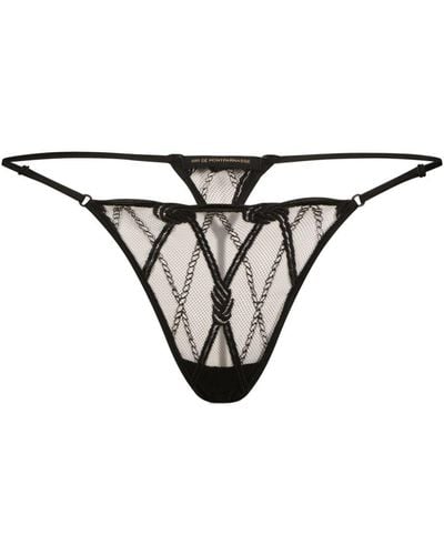 Kiki de Montparnasse Tanga Bondage con panel de malla - Neutro