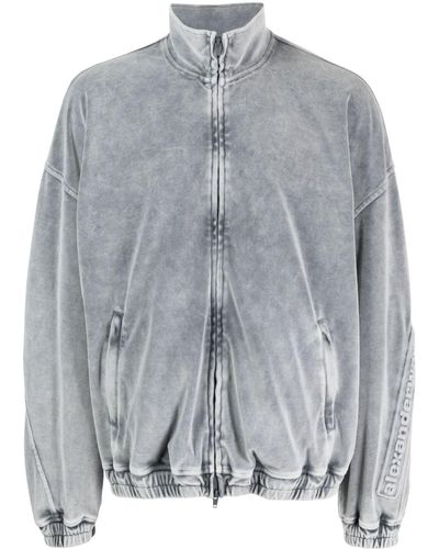 Alexander Wang Logo-embossed Cotton Jacket - Gray