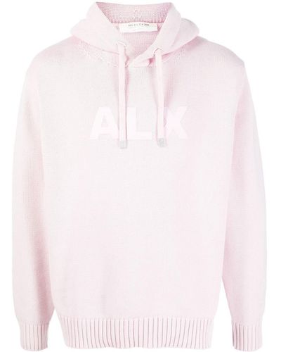 1017 ALYX 9SM Logo-print Knitted Hoodie - Pink