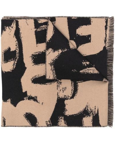 Alexander McQueen Sjaal Met Print - Zwart