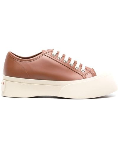 Marni Pablo Leather Flatform Sneakers - Pink