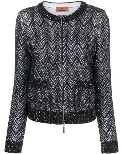 Missoni Chevron Sequin-embellished Jacket - Black