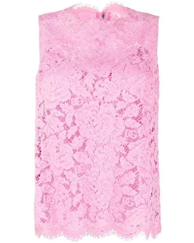 Dolce & Gabbana Top aus floraler Spitze - Pink