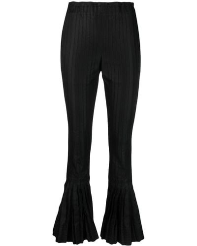 Sacai Pleated Flared Trousers - Black