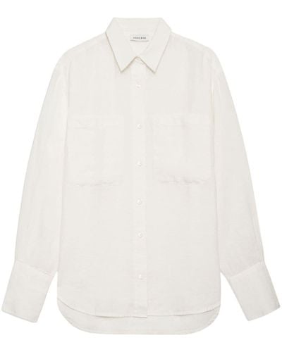 Anine Bing Long-sleeve Linen Shirt - White