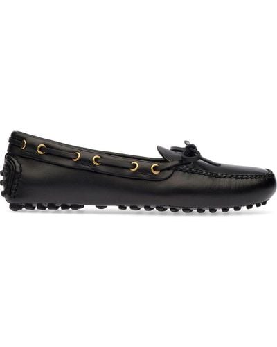 Car Shoe Leren Loafers - Zwart