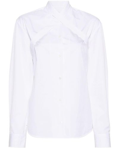 Off-White c/o Virgil Abloh Popeline-Hemd mit überkreuztem Kragen - Weiß