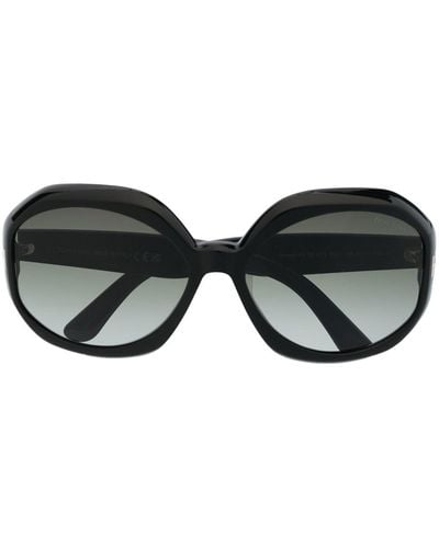 Tom Ford Sonnenbrille mit Oversized-Gestell - Schwarz