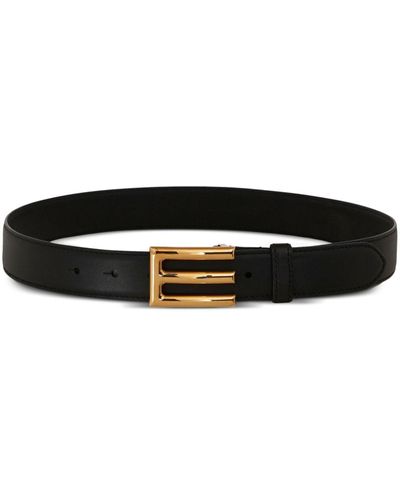 Etro Logo-buckle Leather Belt - Black