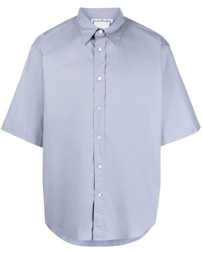 Acne Studios Drop-shoulder Short-sleeve Shirt - Blue