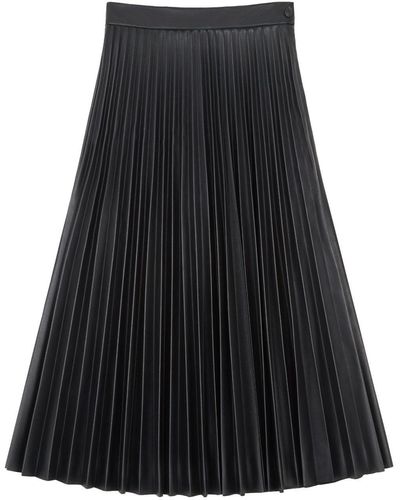 MM6 by Maison Martin Margiela Pleated Midi Skirt - Black