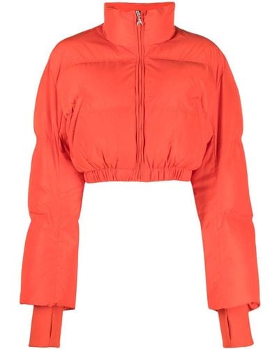 Patrizia Pepe Cropped Puffer Down Jacket - Red