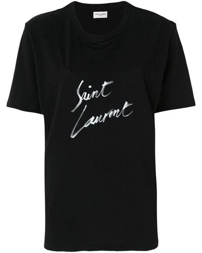Saint Laurent ロゴディテール Tシャツ - ブラック