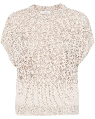 Peserico Stricktop mit Pailletten - Natur