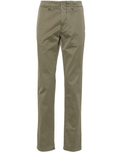 Incotex Mid-rise Stretch-cotton Straight-leg Pants - Green