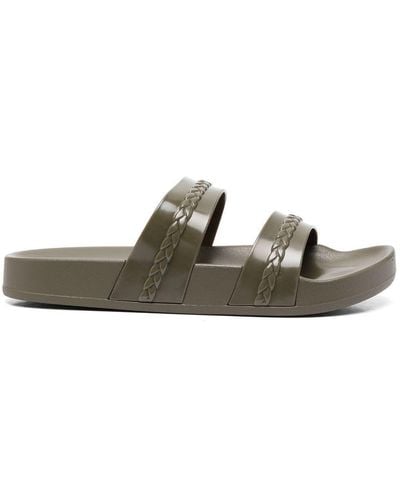 Ancient Greek Sandals Meli Double-strap Slides - Green