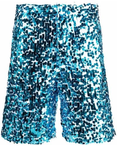 Plan C Sequinned Bermuda Shorts - Blue
