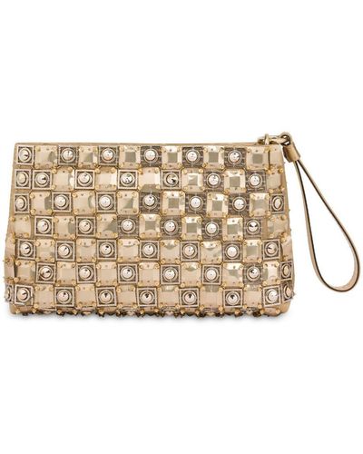 Alberta Ferretti Clutch con decorazione - Neutro