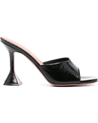 AMINA MUADDI Lupita 95mm Leather Mules - Black