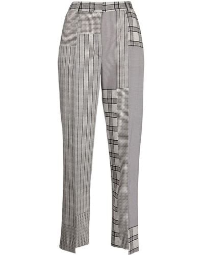 Ports 1961 Mix-print Tailored Wool Trousers - Grey