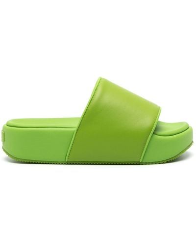 Y-3 Flatform Square-toe Slides - Green