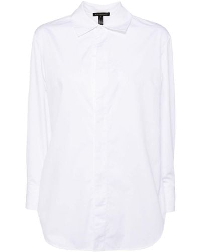 Kiki de Montparnasse Chemise en coton à col italien - Blanc