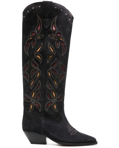 Isabel Marant Denvee 40mm Suede Boots - Black