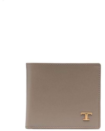 Tod's Bi-fold Leather Wallet - Grey