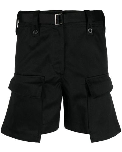 Sacai Cargo-Shorts mit Gürtel - Schwarz