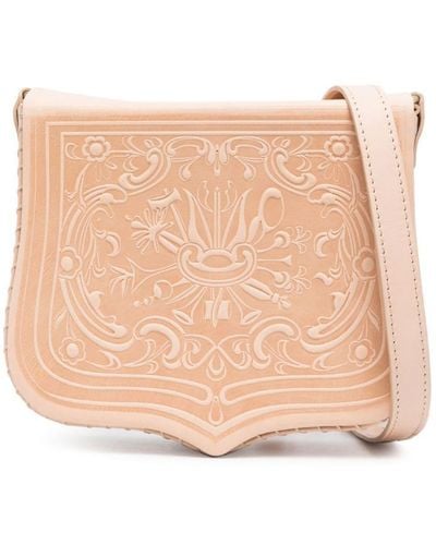 Zeus+Dione Embossed-design Leather Crossbody Bag - Natural