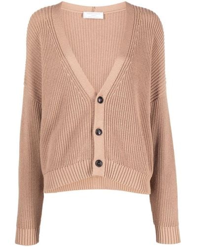 Societe Anonyme Plunging V-neck Chunky-knit Cardigan - Pink