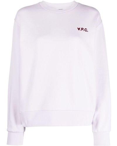 A.P.C. Sweatshirt mit Logo-Print - Weiß