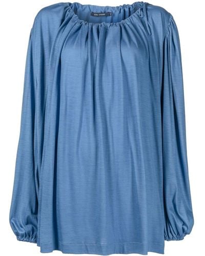 Sofie D'Hoore Gathered-neckline Knitted Top - Blue