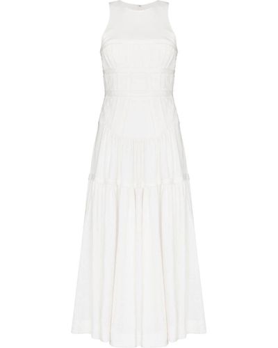 Aje. Boned-bodice Sleeveless Dress - White