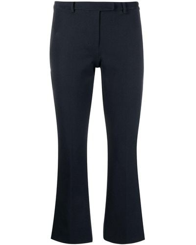 Max Mara Cropped Cotton-blend Tailored Trousers - Blue