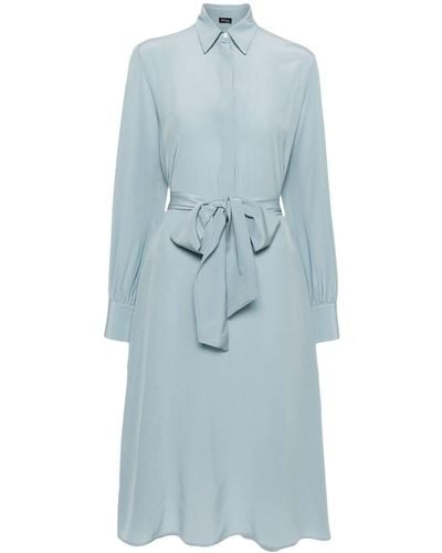 Kiton Silk Midi Dress - Blue