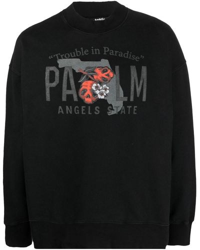 Palm Angels Sweatshirt mit Logo-Print - Schwarz