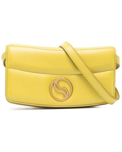 Stella McCartney Logo Plaque Crossbody Bag - Yellow