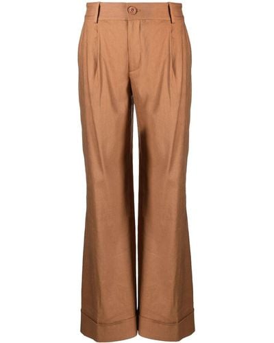 Alice + Olivia Tomasa Wide-leg Tailored Trousers - Brown