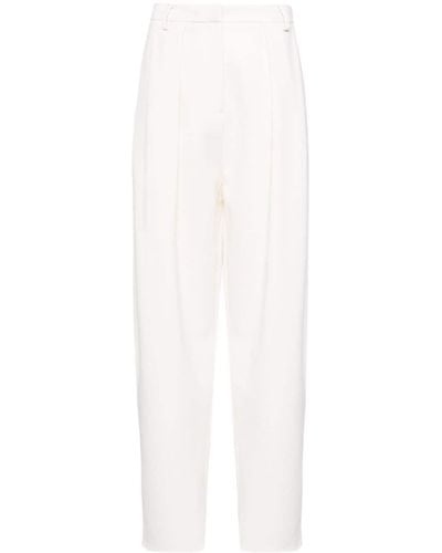 Magda Butrym Pleated Tapered-leg Trousers - White